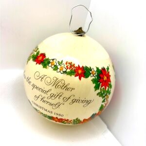 Vintage Hallmark Satin Ball Ornament for Mother 1980 Christmas Collectible